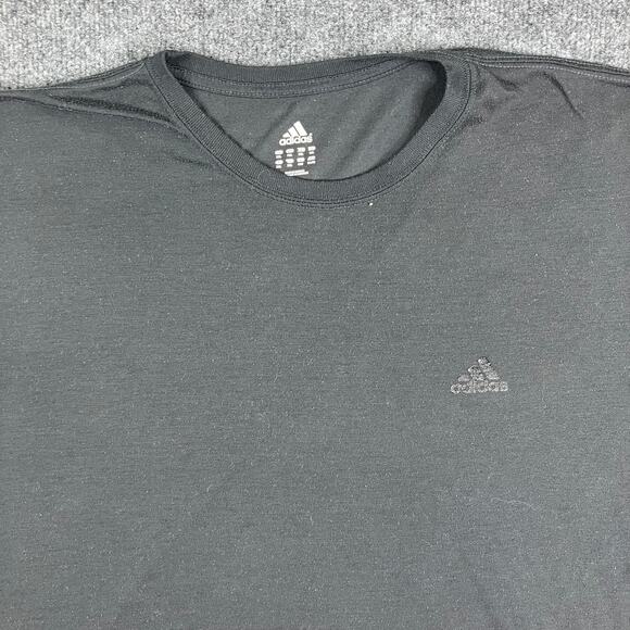 Adidas Athletic T-Shirt Mens 2XL Black Lightweight Performance Gym Tee-1 - Picture 1 of 8